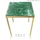 Malachite With Brass Base Corner Table Top Malachite With Brass Base Corner Table Top