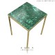 Malachite With Brass Base Corner Table Top Malachite With Brass Base Corner Table Top