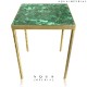 Malachite With Brass Base Corner Table Top Malachite With Brass Base Corner Table Top