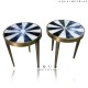  STARBURST DESIGN QUARTZ STONE & BRASS BASE 