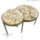 Corner nesting table with golden agate 