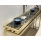 BLUE TIGER EYE WITH BRUSH BRASS BASE BLUE TIGER EYE WITH BRUSH BRASS BASE
