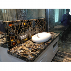 Black Agate Natural Bathroom Counter Top