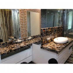 Black Agate Natural Bathroom Counter Top