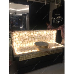 White Agate With Golden Glitter Bathroom Counter