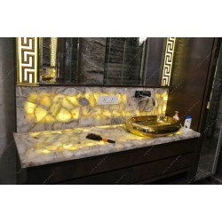 White Agate Bathroom Counter