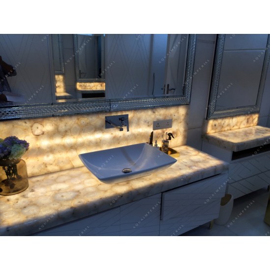 White Agate Bathroom Counter White Agate Bathroom Counter