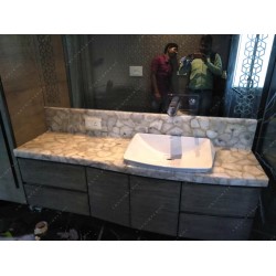 White Agate Bathroom Counter
