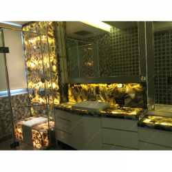 Grey Agate Bathroom Counter Top And Wall Panel