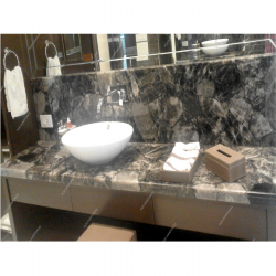 Smoky Quartz Dark Bathroom Counter Top 
