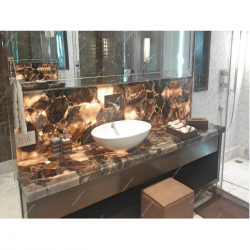Smoky Quartz Dark Bathroom Counter Top 
