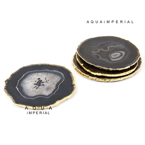 BLACK AGATE COASTER