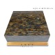 Blue Tiger Eye With Golden SS Base Center Table Top Blue Tiger Eye With Golden SS Base Center Table Top