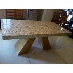Golden Mother of Pearl Dining Top
