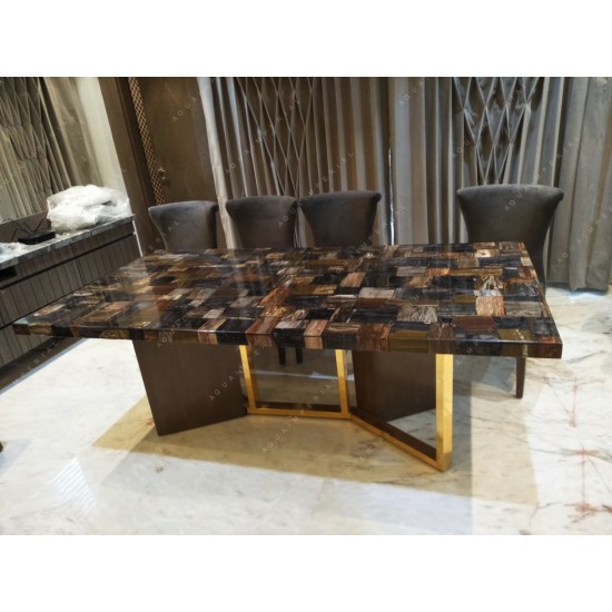 Petrified Wood Black Dining Top Petrified Wood Black Dining Top