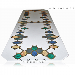 White Marble Baroque Pietra Dura Table Top