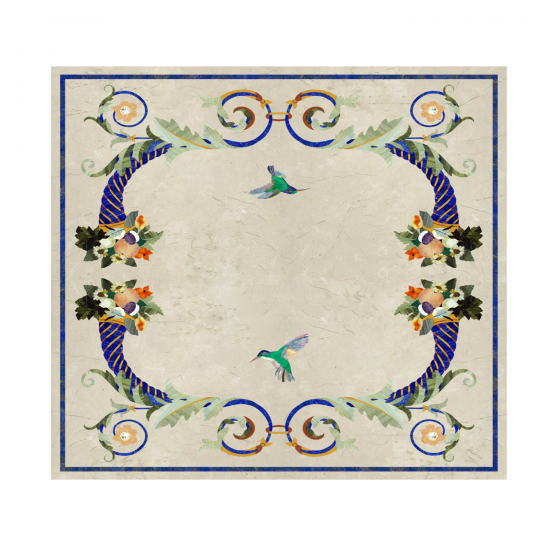 Lapis Lazuli Floral Bouquet Pietra Dura Table Top Lapis Lazuli Floral Bouquet Pietra Dura Table Top