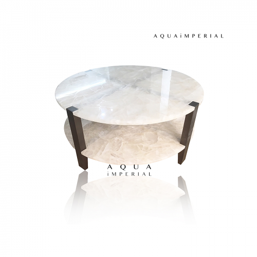 Classic Quartz With Bronze Finish Center Table Top