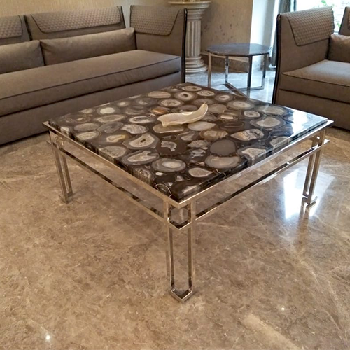 BLACK AGATE CENTER TABLE TOP