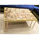 Petrified Wood Retro With Brass Base Center Table Top Petrified Wood Retro With Brass Base Center Table Top