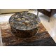 Petrified Wood Black Retro Round Center Table Top Petrified Wood Black Retro Round Center Table Top