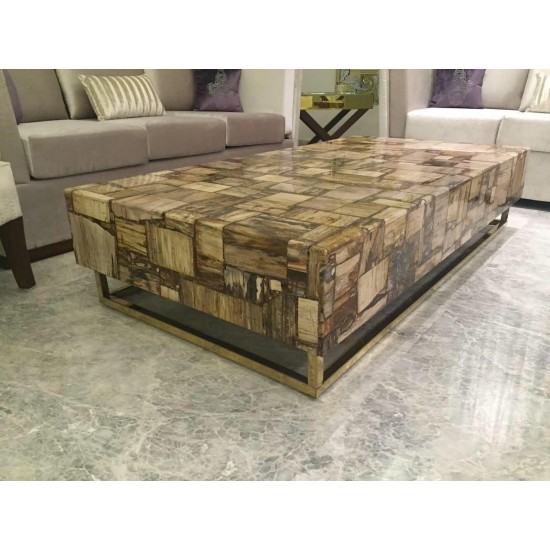 Petrified Wood Retro Center Table Top Petrified Wood Retro Center Table Top