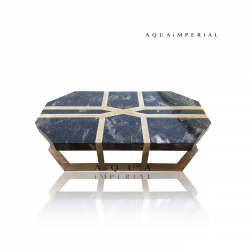 Smoky Quartz & Brass Base Center Table Top