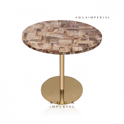 Golden Base Round Corner Table Top