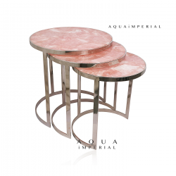 Rose Quartz Set Of 3 Nesting Top