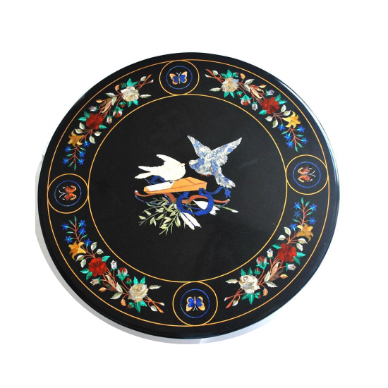 Twin Dove Design Pietra Dura Table Top Twin Dove Design Pietra Dura Table Top