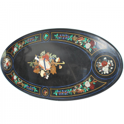Oval Flute Pietra Dura Table Top