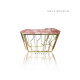 Rose Quartz Console With Rose Gold And Brass Base Rose Quartz Console With Rose Gold And Brass Base