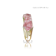 Rose Quartz Console With Rose Gold And Brass Base Rose Quartz Console With Rose Gold And Brass Base