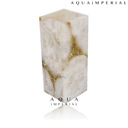 White Agate With Golden Glitter Set Of 4 pcs 