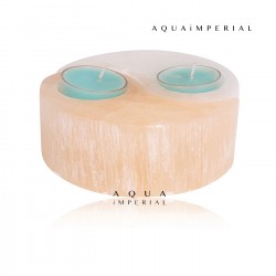 Selenite Twin Color Round T-Light