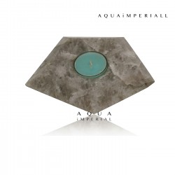 Smoky Quartz T-Light Candle Holder Pentagon