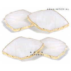 WHITE QUARTZ NATURAL COASTER