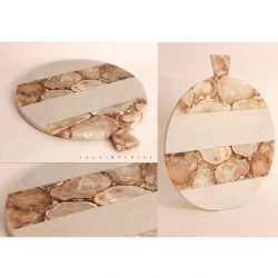 Wild Agate With Marble Decorative Tray