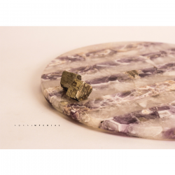 Natural Pyrite Round Decorative Tray