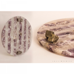Natural Pyrite Round Decorative Tray