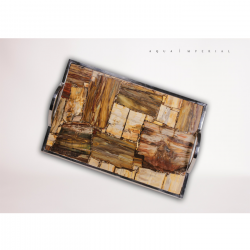 Petrified Wood Rectangular Tray