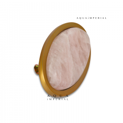 Rose Quartz Door Handle Oval