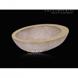 Golden Rim Rock Crystal Bowl