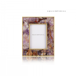 Amethyst Photo Frame with brass inlay 