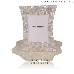 Mother Of Pearl Curved Photo Frame With Amoeba Tray 