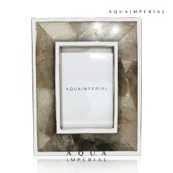 Smoky Quartz Photo Frame With SS