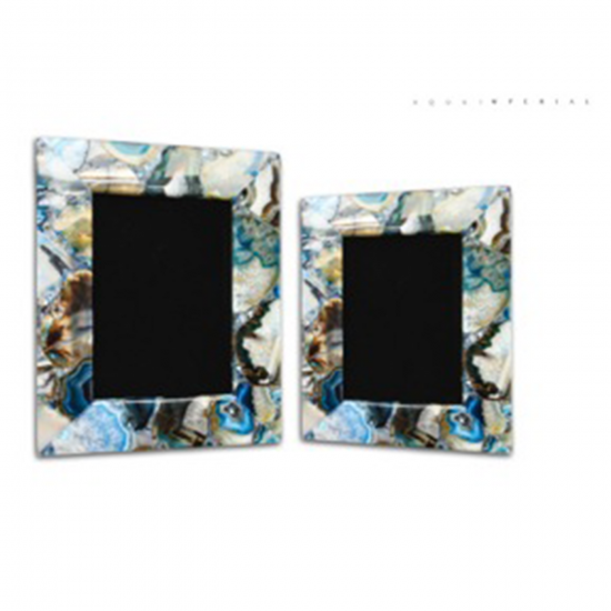 Blue Agate Photo Frame Set Of 3 pcs Blue Agate Photo Frame Set Of 3 pcs