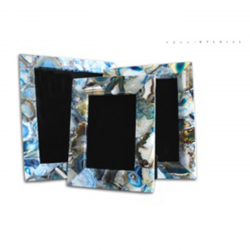 Blue Agate Photo Frame Set Of 3 pcs