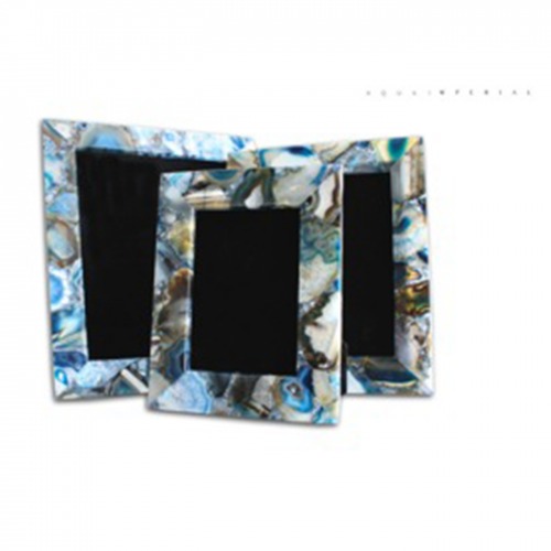 Blue Agate Photo Frame Set Of 3 pcs
